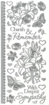 12 Pack Stickers Silver Sympathy (Product Catalog: Mixed Media &amp; Embellishments)