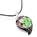 JEWELRIESHOP Assorted Color Handmade Italian Murano Glass Floral Pendant with 18 inches Genuine Leather Chain