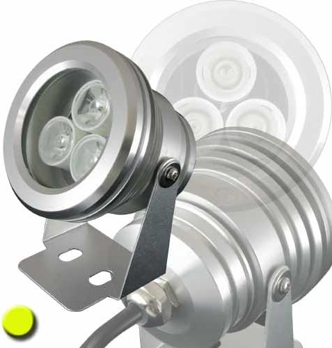 Submersible (wet & dry) 3Watt Yellow LED light bulb. Ideal for Koi fish pond or water fountain or garden lightning