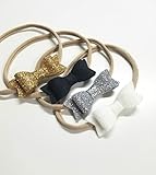 baby headbands baby girl headbands Handmade Baby Bows and headbands Gold and Silver Special baby hair bows sparkly bows nylon headbands sparkly headbands small bows