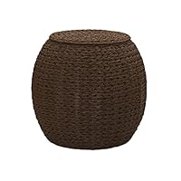Household Essentials Brown Paper Rope Woven Barrel Table