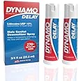 Dynamo Delay Spray for Men – 13% Lidocaine Numbing Spray to Help You Last Longer – 2 Pack Climax Control – FDA Registered, Better Value