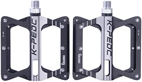 K PEDC Aluminum Alloy Road Bike Pedals Mountain Bike Pedals MTB BMX CNC 3 Sealed Bearings PE07 Black