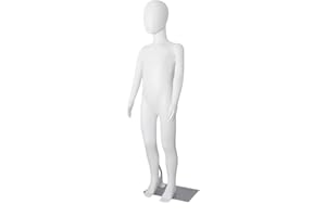 EASEHOME Kids Mannequin Full Body, Child Dress Form 43.3 Inches Adjustable Faceless Mannequin Torso, Realistic Detachable Manikin Body Display with Metal Base for Children