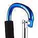 Set of 3 Stroller Hooks - Aluminum Carabiner Stroller Clips for Baby Strollers, Blue - 6.2 x 3.8 x 0.4 Inches