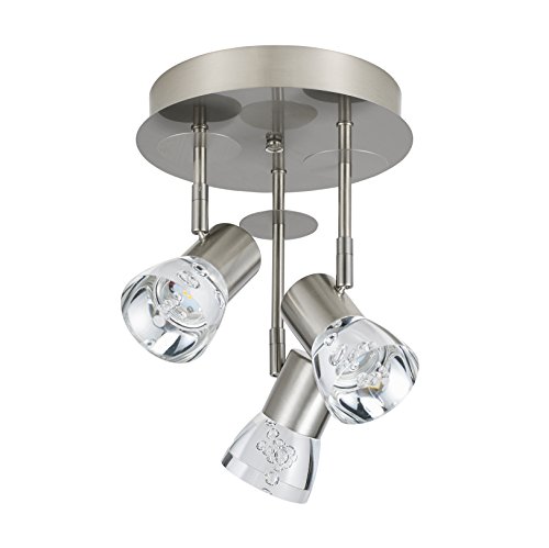 Catalina Lighting 20857-000 Pax Chrome Metal 3-Light LED Fixed Track Canopy,