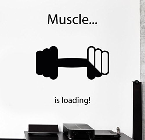BorisMotley Wall Decal Dumbbell Gym Quote Fitness Club Vinyl Removable Mural Art Decoration Stickers for Home Bedroom Nursery Living Room Kitchen