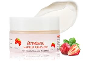 Easilydays Strawberry Mini Cleansing Makeup Remover Balm Travel Size, Gentle Nourishing Cleansing Balm, Refreshing Face Deep Pore Cleansing Makeup Remover, Melting Balm To Oil for Men Women