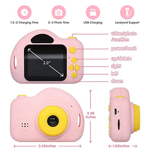 image for JLtech Kids Camera, Digital Video Recorder Camera for Girls, Rechargea