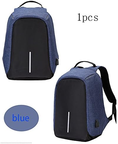Anti-theft Students Busniess Laptop Backpack Waterproof With USB Charging Port (Blue)