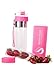 Smartfuse Sport Fruit Infuser Water Bottle - (1) 24 Oz BPA Free Tritan Plastic – Convenient Flip Top Lid - Leak Proof - Bottom Removable Infuser Attachment - Additional Top Filter (CC Pink, 24 oz)