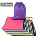 Podzly Bulk 50 Pack Drawstring Backpacks - Brightly Colored Sturdy and Washable Polyester String Bags, 12'' x 15'' - Giveaways for Kids, Trade Shows, Classroom, Summer Activities and Benefit Walk