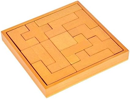KINGOU Wooden Brain Storm 13 Puzzle Block Tetris Jigsaw Toy Building Blocks (Tetris -13 Pieces)
