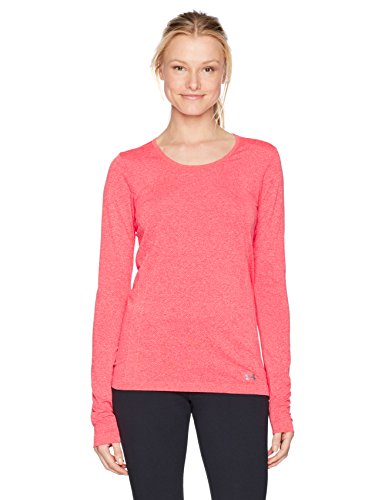 Under Armour Women's Threadborne Seamless Heather Long Sleeve Top, Marathon Red /Metallic Silver, Large