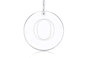 LGSY 925 Sterling Silver Mini Initial Disc Round Charm Pendant for Women Jewelry