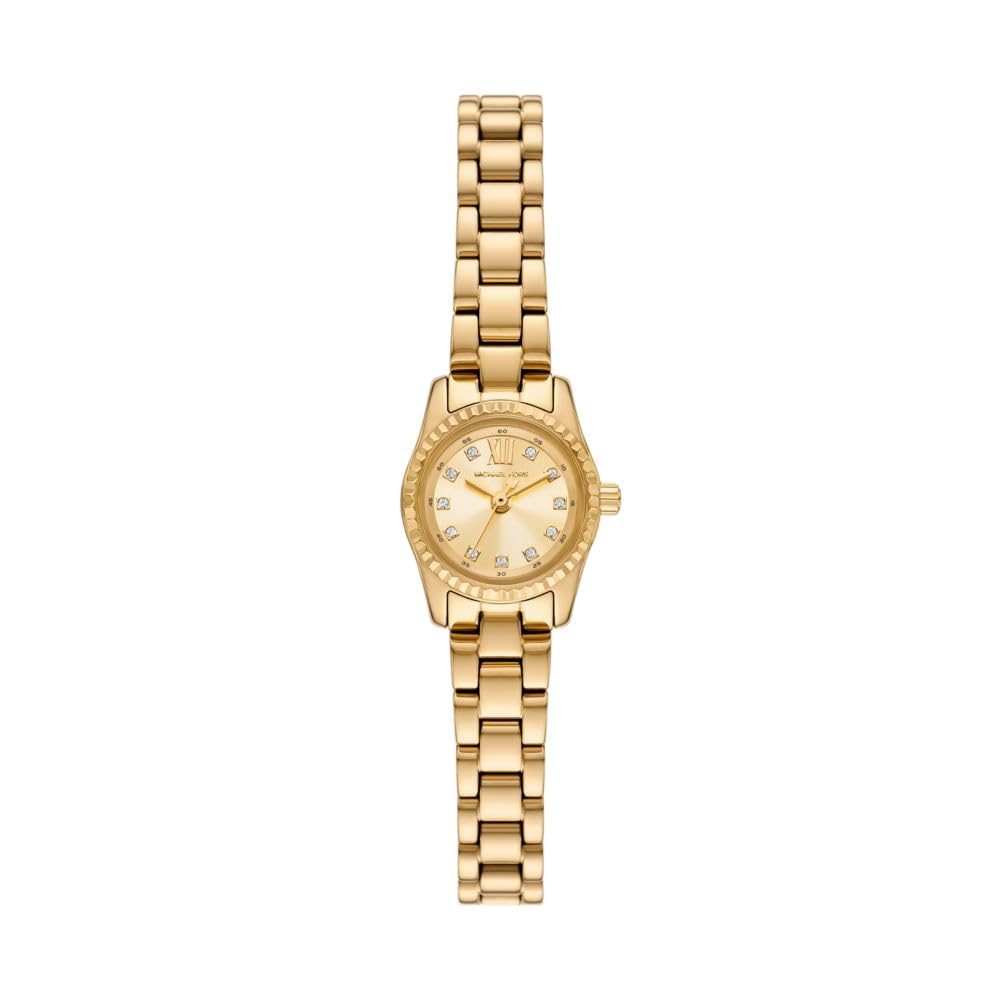 Michael Kors Women's Lexington Three-Hand Gold-Tone Stainless Steel Watch Image