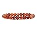 Natural Red Crab Fire Agate Gemstone 8mm Round Beads Stretch Bracelet 7