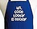 Mr. Good Lookin' Is Cookin' Funny Aprons For Men, Royal Blue Humorous Mens Apron, Grilling Apron For Guys