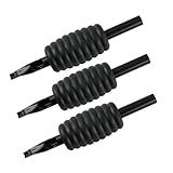 ITATOO 5 Flat Tip/ 5 Magnum Soft Rubber Black Disposable Tattoo Tubes with 1