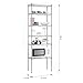 LANGRIA 6 Tier Wire Shelving Unit Organization and Storage Rack with 5 Hooks,Silver