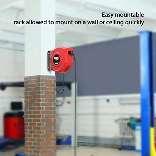 Retractable Extension Cord Reel, Meterk 50FT+4.5 Electrical Power Cord