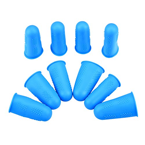 image for WXJ13 10 Pieces 5 Sizes Blue Silicone Hot Glue Gun Finger Protector Ca