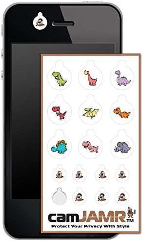 Webcam Cover for Laptops, Tablets, Smart Phones & more! Removable & Reusable. camJAMR Jurassic Pack (Includes 17 Webcam Lens Covers)