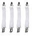Adjustable Bed Sheet Elastic Grippers Suspenders Holder Straps Clips Fasteners / White, 1-Pack (4 pcs)