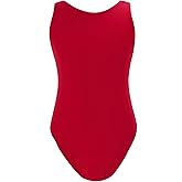 GLIGLITTR Girls' Athletic One Piece Swimsuit Kids Black Swimwear for Swim Team Practice Competition Beach Sport Bathing Suit