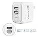 Comsun Dual USB Cell Phone Charger, 2 Port 24W 4.8A, Universal Portable Travel Adapter Wall Outlet Foldable Plug for Smartphone Tablet White