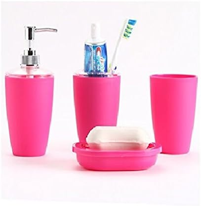 Eovsea 4PCS Plastic Bathroom Accessory Dispenser Set Soap Dish