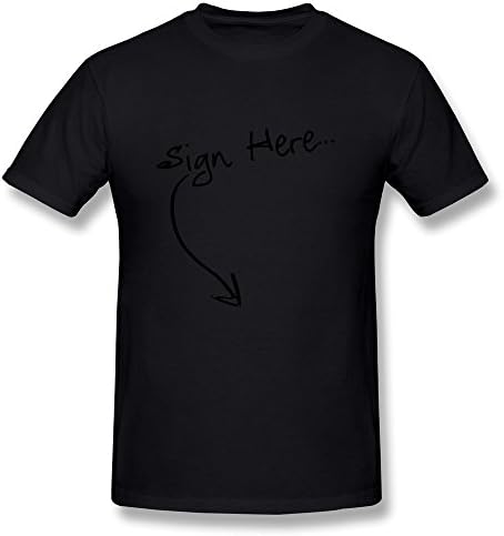 SUYU Men's Sign Cotton Round Collar T Shirt,XL,Black