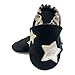 iEvolve Baby Shoes Baby Toddler Soft Sole Prewalker First Walker Crib Shoes Baby Moccasins (18-24 Months, Black Star)