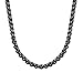 Bowisheet 2-7MM Black Square Rolo Chain Stainless Steel Round Box Necklace Men Women Jewelry