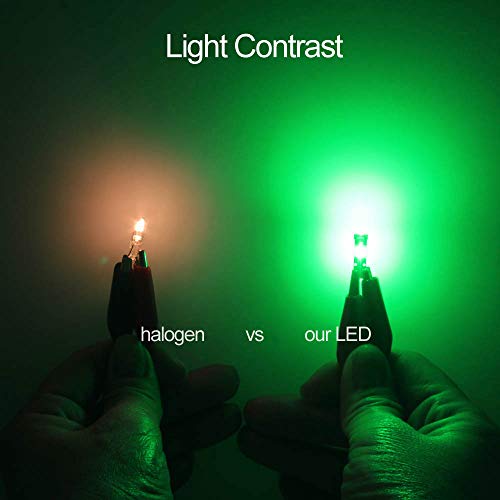 DODOFUN Green T5 37 74 LED Bulb with Twist Lock Socket PC74 PC37 Dashboard Instrument Panel Gauge Cluster Light Pack of 10
