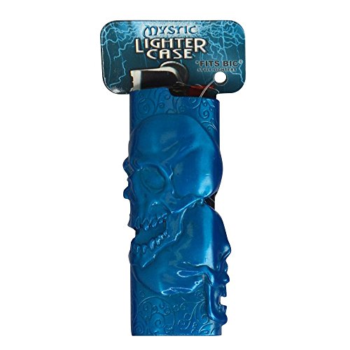 Mystic Metal Lighter Case for BIC Lighters, Lighter Protector – Blue Skull