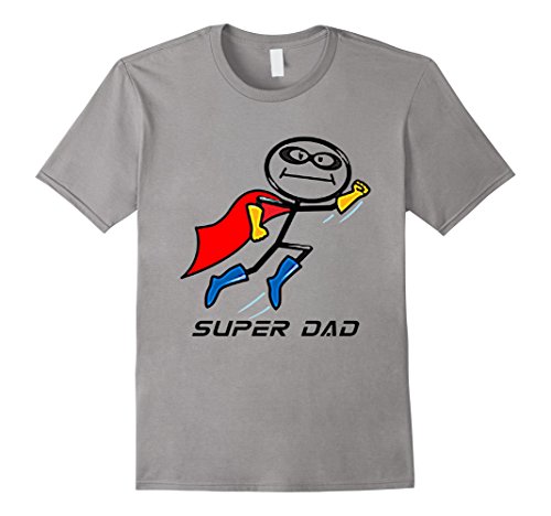 Mens Funny Super Dad T-Shirt Superhero Dad Father's Day XL Slate