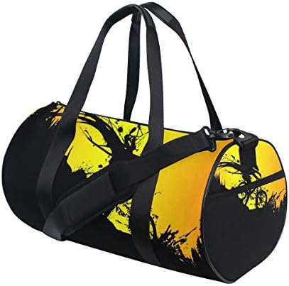 Sports Gym Bag with Abstract MTB Bicycle Splash Print, Travel Weekender Duffle Bag for Men Women