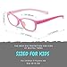 Mind Bridge Kids Blue Light Blocking Computer Video Gaming Glasses - Anti Eyestrain | Durable Cute Protection Eyewear for Children Boys & Girls Digital Screen Time & Technology Use | 558 Pink