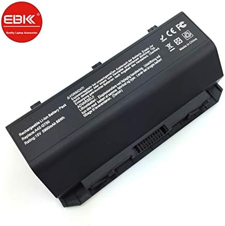 EBKK 5900Mah A42-G750 Battery for ASUS G750 G750J G750JW G750JH G750JX G750JM G750JS G750JZ G750Y47JX-BL ROG Series [15V 88wh]