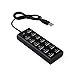 HDE 13 Port USB 2.0 Hub with Control Switch (Black)