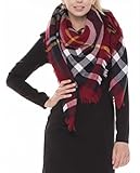Achillea Women's Oversized Tartan Plaid Check Blanket Scarf Large Square Winter Warm Shawl Wrap