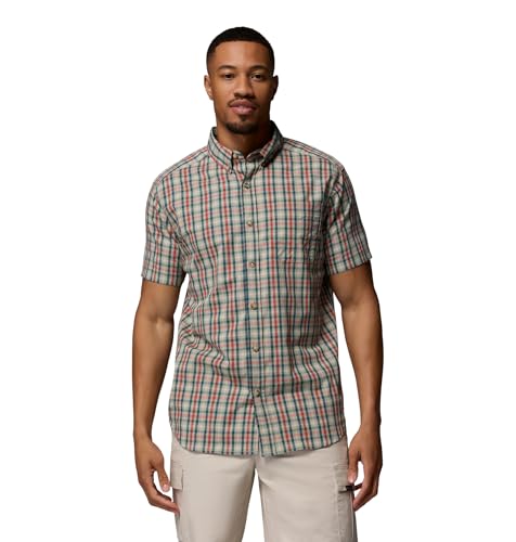 Columbia Men's Rapid Rivers II Short Sleeve Shirt, Washed Red/Rapid Rivers Ging…