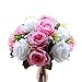 Sziqiqi Pack of 2 Fake Flowers, Silk Rose Flowers, Suit for Wedding/Party Centerpiece Road Lead Flower Rack Decorations, 2 Pieces