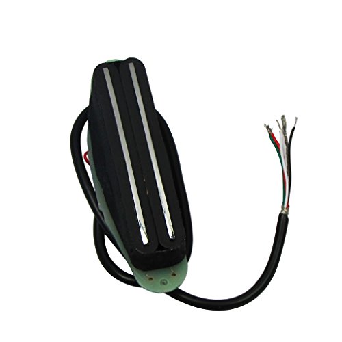 FLEOR Dual Rail Humbucker Electric Guitar Pickup Double Coil Pickup Electric Guitar Parts Low Noise, Black Color