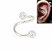 Zittop Steel Twist Helix Cartilage Crystal Ear Stud Body Piercing Earring 16g