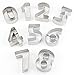 Lawei 21 Pack Number Geometric Cookie Cutters Set, 9 PCS Stainless Steel Numbers Cookie Cutters, 12 PCS Flower Round Heart Star Shape Biscuit Molds Cutters for Kitchen, Fondant Cake Decorating Tools
