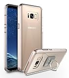 Galaxy S8 Plus Case, Style4U Scratch Resistant Shock Absorbent Ultra Slim Crystal Clear PC Back TPU Bumper Protective Case Cover for Samsung Galaxy S8 Plus with 1 Ring Holder Kickstand [Rose Gold]