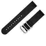 Adebena 22mm 2 Piece PVD Heavy Nato Nylon Watch bands Replacement Watch Strap,3 rings
