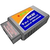 WiFi ELM327 OBD2 Adapter Scanner Reader for iOS iPhone and Android Phones OBD2 to WiFi OBD 2 ELM 327 Adapter Scanner Diagnostic Scan Tools OBDii ELM327 Interface Code Readers for Ford GM Chevy etc